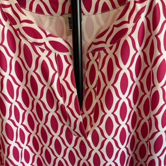 Anne Klein Pink and White Geometric Sleeveless Top XL - Picture 3 of 5